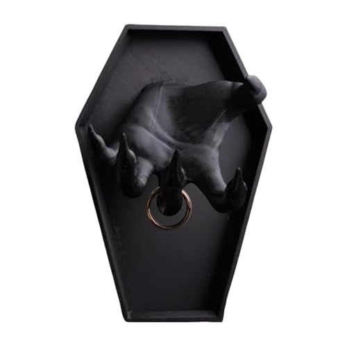 Porceosy Jewellery Organiser Gothic Hand Jewelry Holder Wall Mount or Desktop Jewelry Tray with Tiered Compartments for Rings Necklaces Watches Desk Tidy & Earring Storage Gifts For Women Black