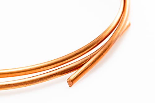 Image of 1 Ounce (2.5 Ft) Solid Copper Wire 8 Gauge, Half Round, Dead Soft - from Craft Wire | 99.9% Pure Copper Wire for Jewelry Making, Wire Wrapping, Pure Copper, CDA #110, 1.63mm Wire, Craft, High Quality Made in USA