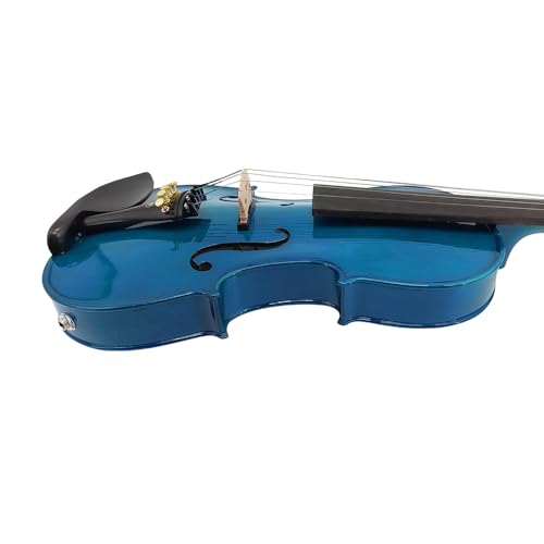 Image of Acoustic Electric Violin 4 /4 Full Size, 5 string Solid Maple Spruce with Ebony Fittings, Free Case and Bow, Beginner Kit for Adults(Blue)