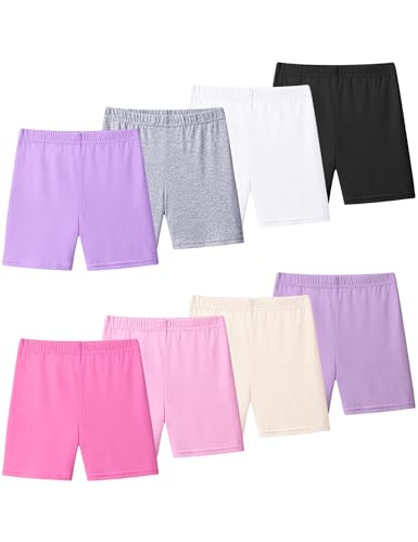 KEREDA 8er-Pack Kinder Radlerhose Mädchen Kurze Hose Sport Shorts Leggings Sommer Sporthose 2-10 Jahre D 2-3 Jahre