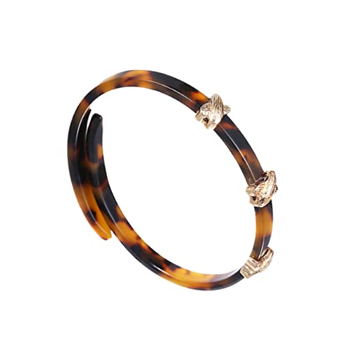 Ushobe Tortoise Shell Open Cuff Bangle Bracelet Colorful Acrylic Resin Leopard Cuff Bracelet Open Cuff Bracelet Statement Acrylic Resin Lucite Cuff Bracelet Minimalist Shell Adjustable Bangle #TOP7