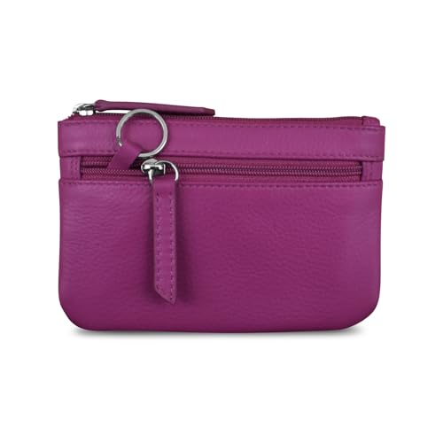 Image of ili New York Leather Mini Compact Coin Purse - Orchid