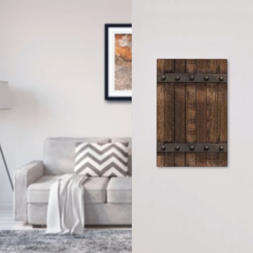 Tapa de pared decorativa que oculta cables sueltos con placa rústica de madera marrón 5x3 8