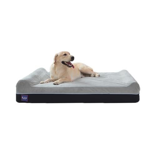 Laifug Orthopedic Dog Beds for Large Dogs,7" Memory Foam Dog Beds,Durable Water Proof Liner Removable and Washable, Nonskid Bottom, Slate Grey 50"x36"x10"