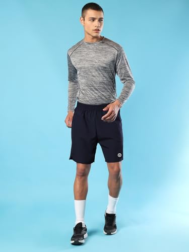Image of CHKOKKO Men Shorts for Gym Sports or Running | Dry-Fit Fabric Single Layered Active Summer Workout Wear Knee Length Regular Fit | Elastic Waist with Front and Back Pockets