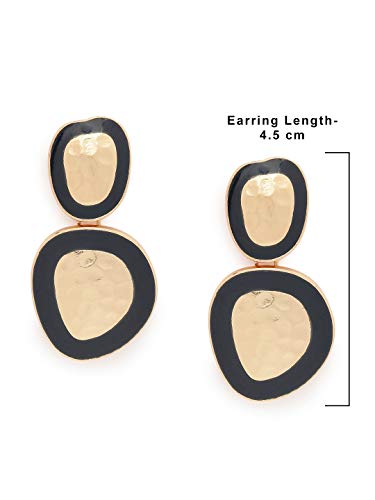 ZAVERI PEARLS Dangler Earrings for Women (Golden) (ZPFK9889)