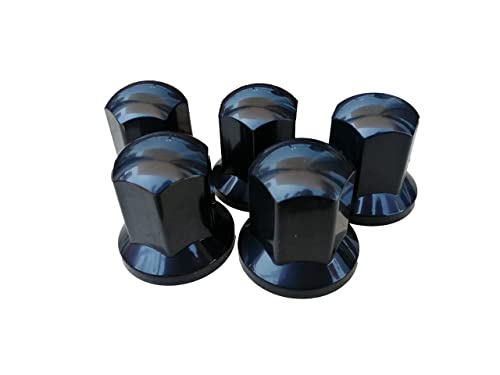 20 tapas largas de plástico para tuercas de rueda de 33 mm, color negro, para camión, remolque, autobús, camión, vehículo LKW