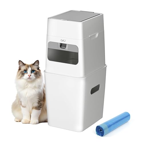GKJ Cat Litter Box Waste Disposal System for Odor Control Cat Litter Trash Can | Includes 1 roll of...