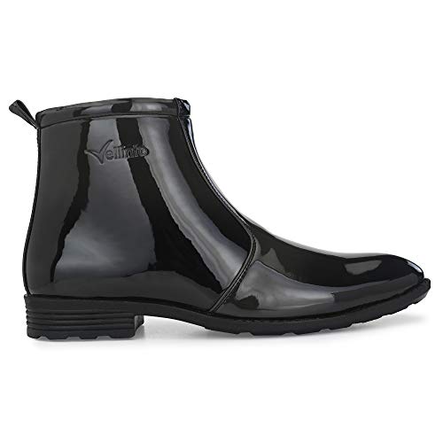 Image of Vellinto Royal Look Shoes for Men ll Casual Shoes for Men ll Patent Leather Zip /Chain Boots for Men