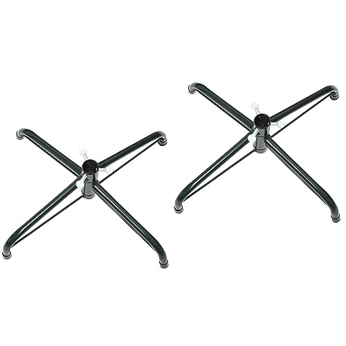 Angoily 2pcs Christmas Tree Base Christmas Tree Stand for Artificial Trees Cast Iron Christmas Tree Stand Christmas Tree Riser Decor Xmas Tree Stand Fold Box Rack Metal to Rotate