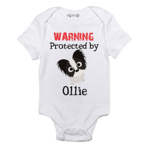 Warning Protected by Pug baby clothes Personalized dog Baby Outfit2
