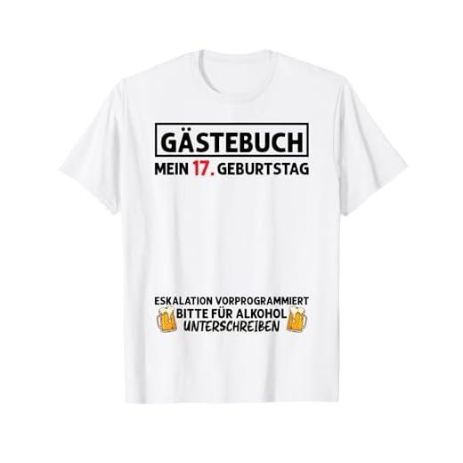 Libro de visitas 17 cumpleaños hombre mujer 17 años 17 cumpleaños Camiseta