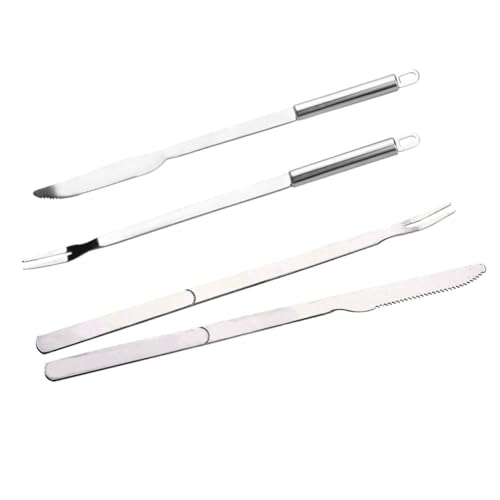 Set de 2 utensilios para barbacoa de acero inoxidable miniatura 1