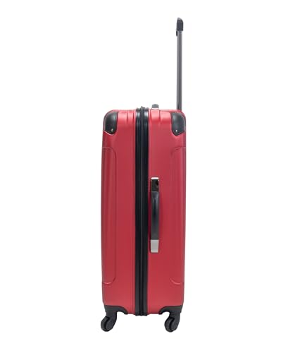 Image of Kenneth Cole REACTION Out of Bounds Lightweight Hardshell 4-Wheel Spinner Luggage, Scarlet Red, 28-Inch Checked
