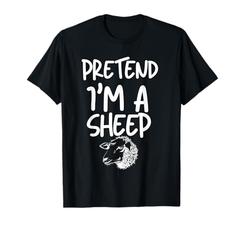Pretend I'm A Sheep Funny Easy Lazy Halloween Costume Bambini Maglietta