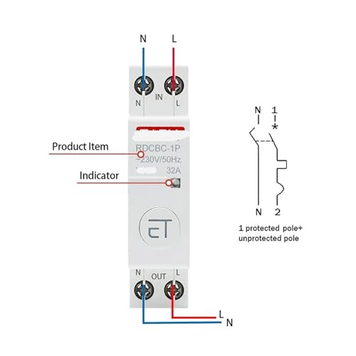 Disjoncteur de Rail 1P+N et relais de commutation de minuterie intelligent 25V - 4
