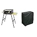 IMEX EL ZORRO 71430 Barbacoa con Parrilla, INOX, 75 X 44 X 37 Cm + Algon Aa237 Funda, Apta para Barbacoas Rectangulares, Negro