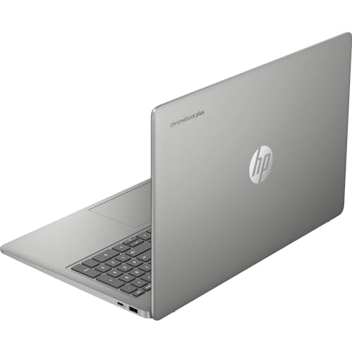 Image of HP Chromebook Plus Laptop 15.6 Inch Intel Core i3-N305 8GB LPDDR5 RAM 128GB UFS UHD Graphics ChromeOS Wifi Bluetooth USB-C 1080p Webcam MicroSD Reader, Mineral Silver 15a-nb0033dx Computer (Renewed)