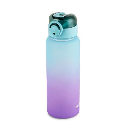 CELLO Buzz Large Sipper Water Bottle, 1160ml Sea Green Purple | Leakproof, Easy to Carry, Lightweight | Gym Straw Water Bottle For Fitness, Office, Sc