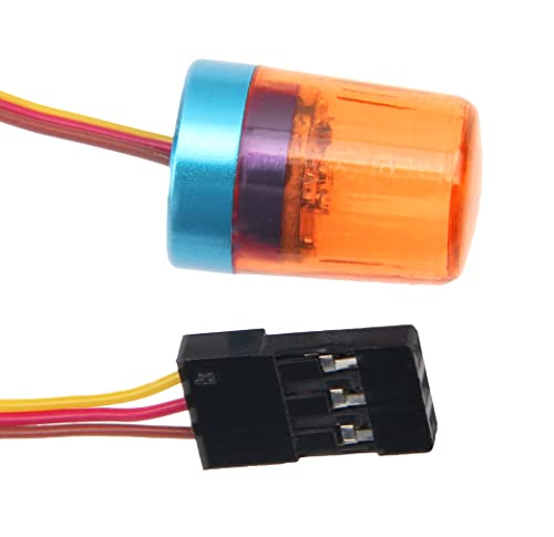 Vgoohobby Multi-Function LED Flash Lights Alarm Lamp Flashing Rotating Beacon Light Compatible with 1/10 TRX4 SCX10 RC Crawler Car 1/14 Tamiya Tractor RC Truck (Orange)