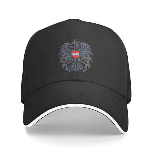 Austria National Emblem Hat Support Austria Coat of Arms Baseball Cap Austrian Hat for Women Men Black
