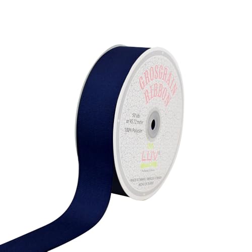 LUV RIBBONS Creative Ideas Solid Grosgrain Ribbon, 1-1/2-Inch by 50-Yard, Navy Blue