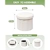 Bonlife White Boucle Ottoman with Storage,Foldable Footstool for living room,Toy Chest,Storage Seat Teddy Round Shape Footrest,38X38X33.5cm