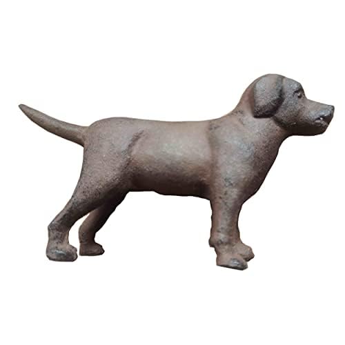 Cast Iron Labrador Dog Statues, Vintage, Antique Tabletop Cute Labrador Figurine Collectible Gifts in Brown, Decorative Cast Iron Lab Doggie Decor Figurines