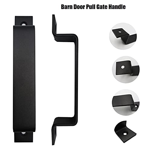 Fpz-Bd 1 Pack 10" Barn Door Pull Gate Handle,Solid Cast Iron Gate Hardware Handles For Sliding Door Gate,Bedrooms,Fence ,Garage,Cabinet(With 2 Screws ,Black) #TOP2