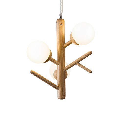 Lustre japonais en bois massif luminaire suspendu haut de gamme E27