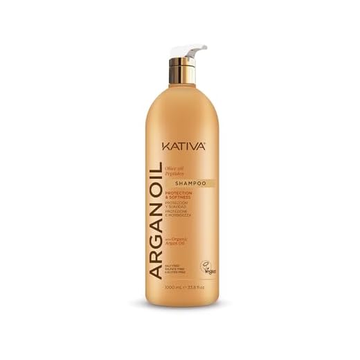 Kativa Argan Oil Champú 1 L | Champú Sin Sulfatos ni Parabenos | Cabello Seco | Protección, Suavidad y Brillo | Aceite de Argán Orgánico