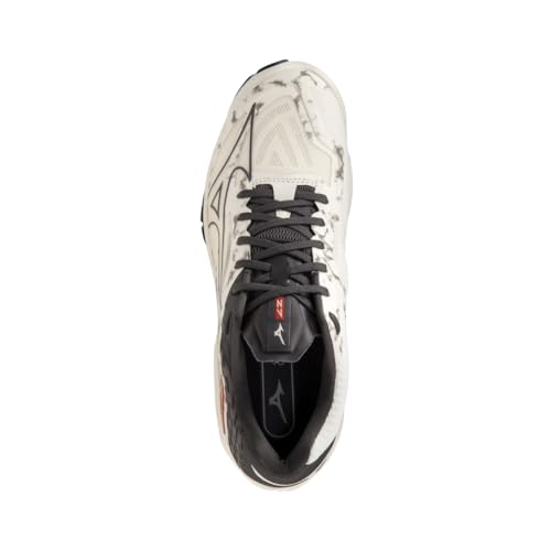 Image of Mizuno Wave Lightning Z7 Volleyball Shoes for Men & Woman Ideal for Indoor Games (Badminton, Tennis, Volleyball, Squash, Handball) Volleyball Shoes Show White + Black Oyster + Ketchup