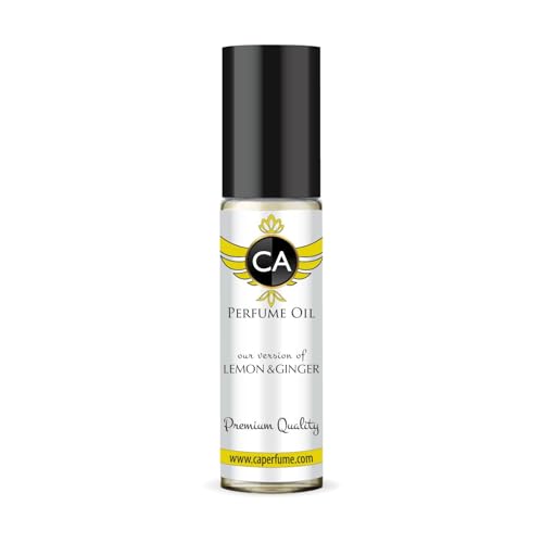 CA Perfume Impression of Lemon &amp; Ginger Unisex Fragrance Oil Aromatic Scent Long Lasting Perfumes for Women &amp; Men Travel Size TSA Ready Mini Parfum Body Oil Roll-on 0.33 Fl Oz 10ml
