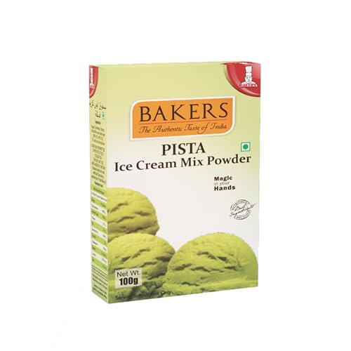 BAKERS Vanilla, Pista Ice Cream Powder | 100% Veg | Nutty & Flavorful | Instant Premix | Easy To Make | Pack Of 6 X 100 Gm
