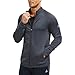 AMZSPORT Herren Sportjacke Leichtes Microfleece Laufjacke Trainingsjacke mit Reißverschluss Taschen für Outdoor,Wandern,Freizeit und Laufen,Grau M