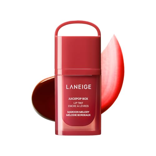 Image of LANEIGE JuicePop Box Lip Tint #9 Maroon Melody | The Laneige JuicePop Box Lip Tint offers a fresh take on lip color with its transformative Water-to-Oil formula.