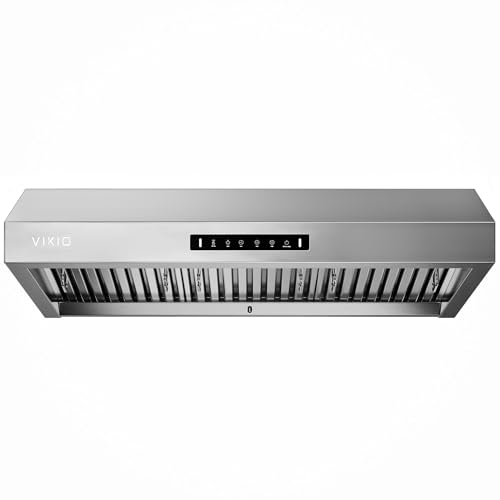 Image of VIKIO HOME Range hood 36 inch, Stove Hood with Dual Motor 900 CFM, Vent Hood with 1.5 Sones Whisper-Quiet, Kitchen Exhaust Range Hood for Large Kitchen, GU10 LED Lights & Full-Sealed Cavity