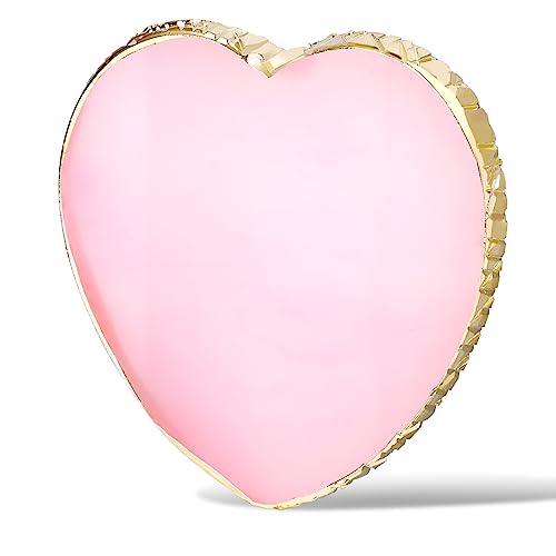 Resin Nail Art Palette Nail Mixing Palette Nail Art Painting Mixed Color Palettes Gold Edge Nail Holder Display Board Cosmetic Mixing Tools (Pink)
