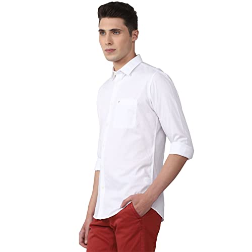 Image of Van Heusen Solid Casual Shirt for Men| Premium Cotton| Full Sleeves| Regular Fit |Breathable Fabric |