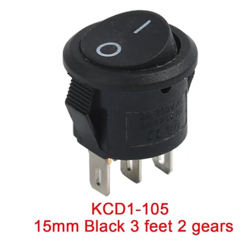 Interrupteur circulaire KCD1-105 à bascule 2/3 broches avec voyant x10