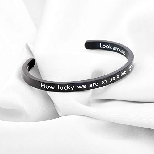 Lywjyb Birdgot Musical Gift Look Around At How Lucky We Are To Be Alive Right Now Bracelet (Look Around black)3