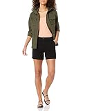 Amazon Essentials Damskie szorty o średnim wzroście slim fit 13,5 cm nogawki khaki (dostępne w prostych i krągłych krojach), czarne, 12
