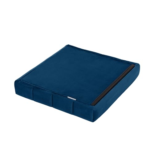 Seville Classics Cushioned Fabric Ottoman Hidden Storage Chest Footrest Chair, Padded Seat for Bedroom, Dorm, Loft, Living Room, Entryway, Hallway, Blue Velvet, 15.7" Cube by Seville Classics - Used condition - Image 7