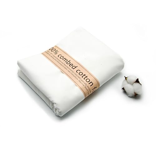 Tissu popeline 100% coton de qualité supérieure, blanc pur pour broderie d'art et vestes
