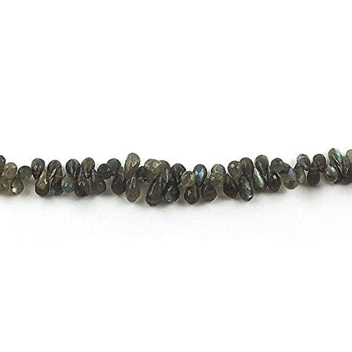Briolettes en labradorite naturelle 8mm-16mm | Perles gouttes facettées pour bijoux