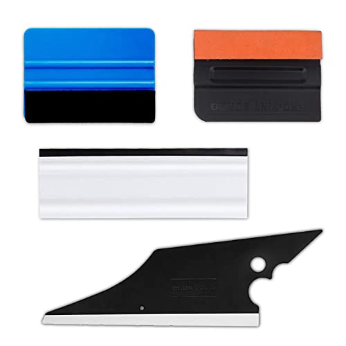 Trabulate Window Tint Tools Vinyl Wrap Tool Kit，Corner Shower Shank Card Felt Squeegee Razor Scraper For Household Car Glass Protective Film Installation Application Solution #TOP3