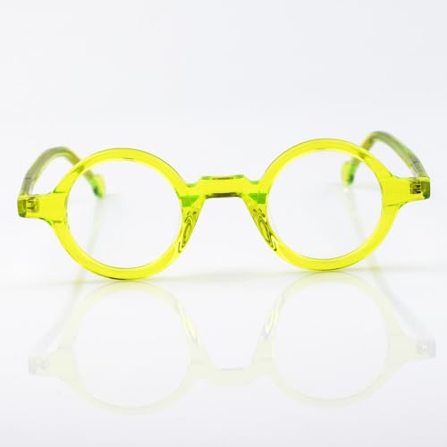 Image of Hand Made Small Vintage Round Eyeglass Frames Full Rim Acetate Glasses B002