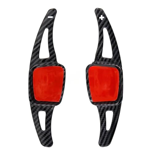 Compatible With VW For Passat B8 For GTI For Rline E 対応 カーボンファイバー製 ステアリングホイール シフトパドルエクステンション 1ペア インテリアアクセサリー(Abs red)