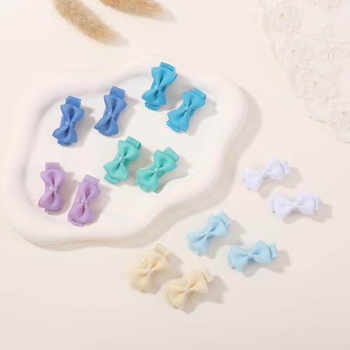 YHXX YLEN Baby Hair Bows for Girls Mini Fully Lined Hair Bows Grosgrain Ribbon 1.2" Tiny Baby Hair Clips for Baby Girls Infant Fine Hair 100PCS (50 Colors in Pairs)