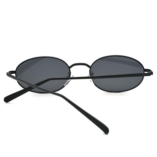 Image of Retro Oval Sunglasses for Women Men Trendy Gold Sun Glasses Vintage Metal Frame Shades